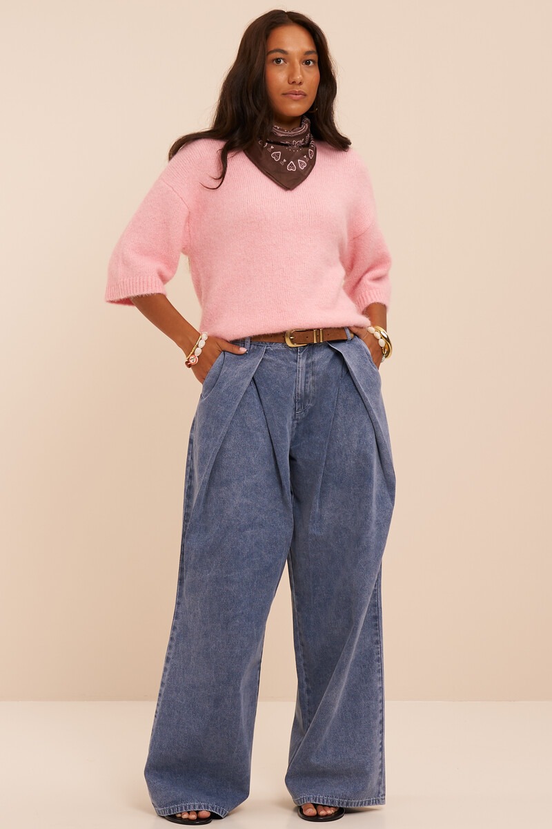 Light pink sweater with short sleeves | My Jewellery
