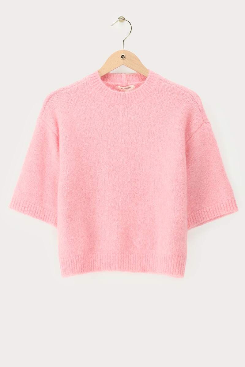 Light pink sweater with short sleeves | My Jewellery