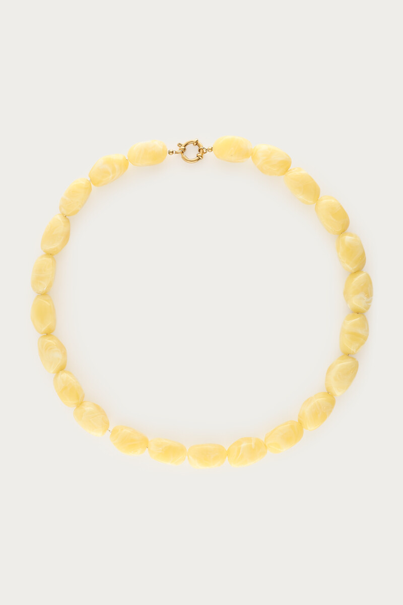 Light yellow necklace with oval beads | My Jewellery