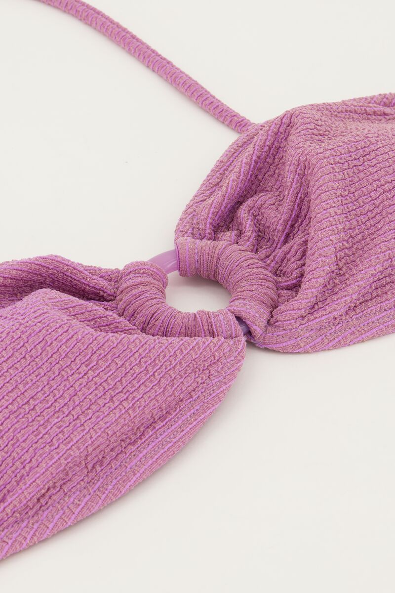Lilac bandeau bikini top with lurex | My Jewellery