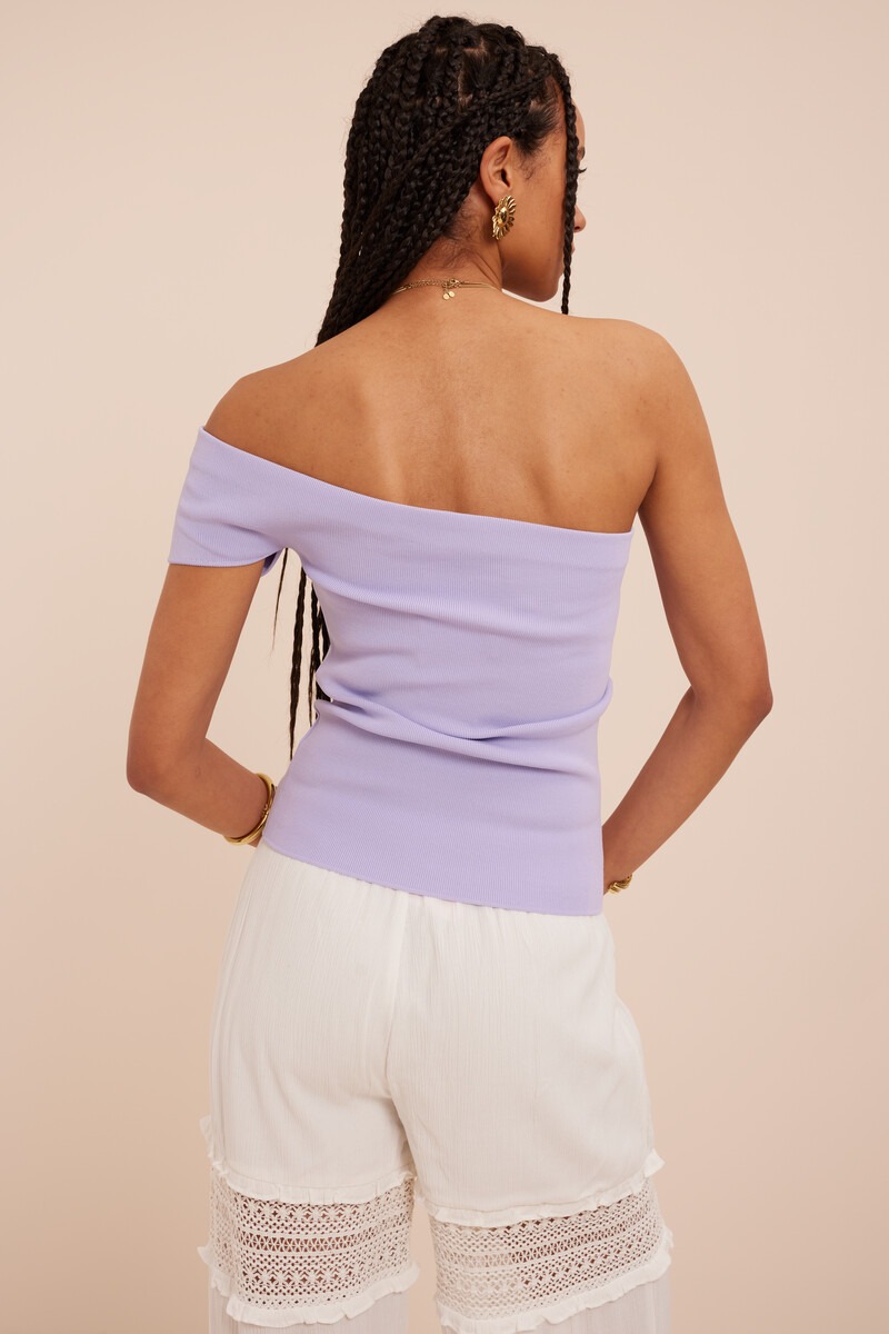 Lilac basic one-shoulder top | My Jewellery