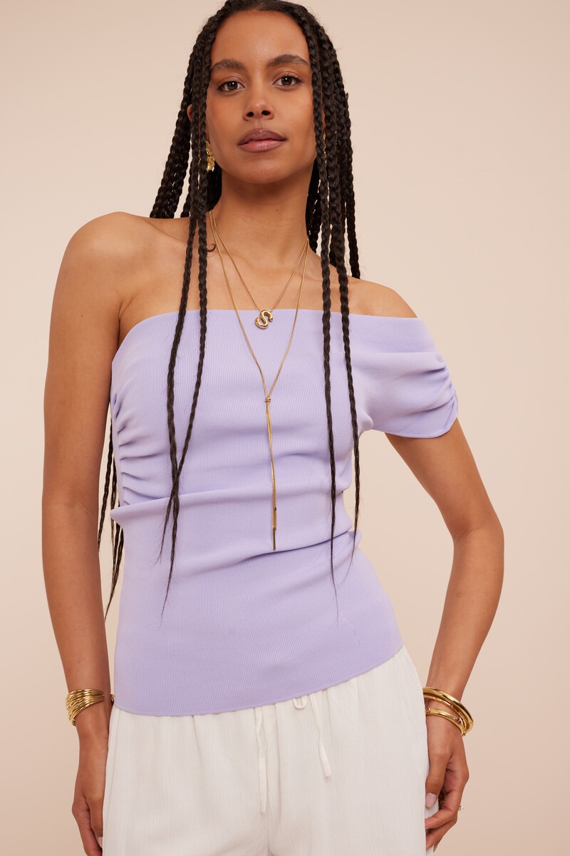 Lilac basic one-shoulder top | My Jewellery