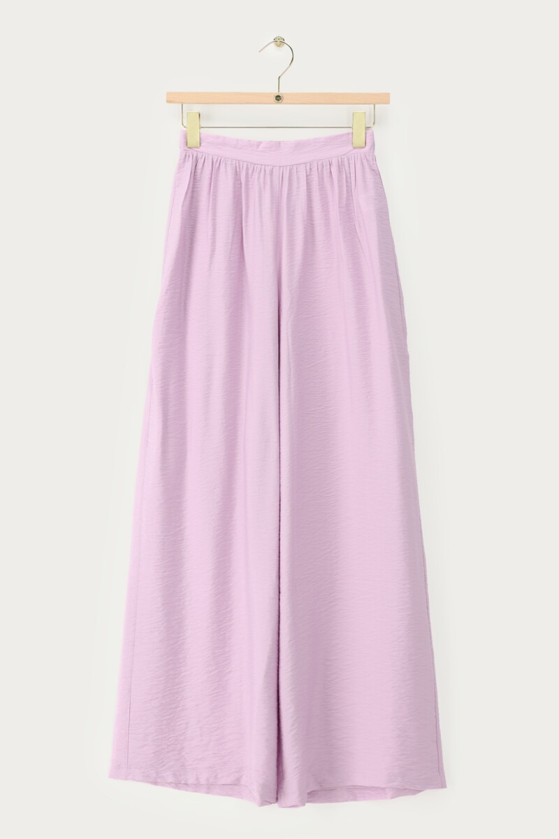 Lilac basic wide leg trousers with elastic band | My Jewellery