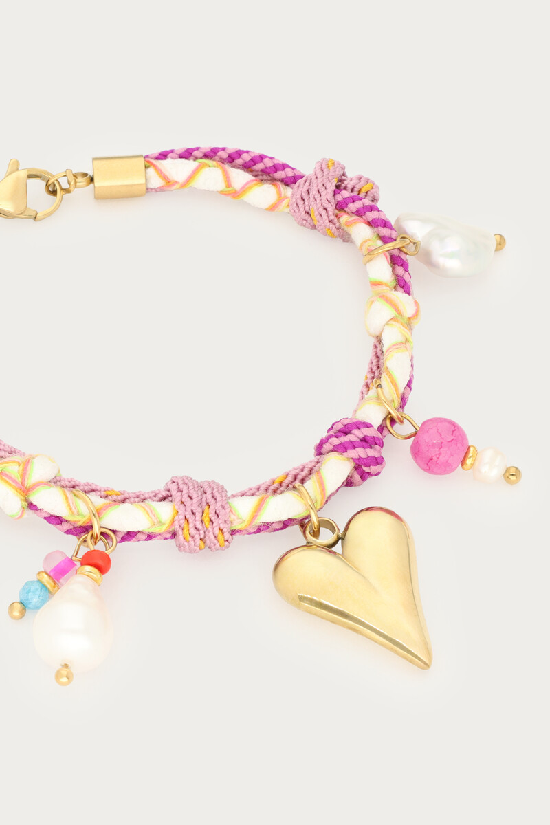 Lilac cord bracelet with charms | My Jewellery