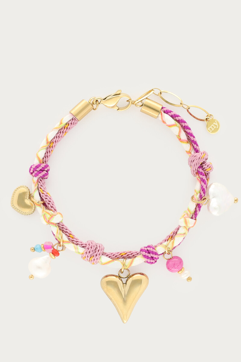 Lilac cord bracelet with charms | My Jewellery