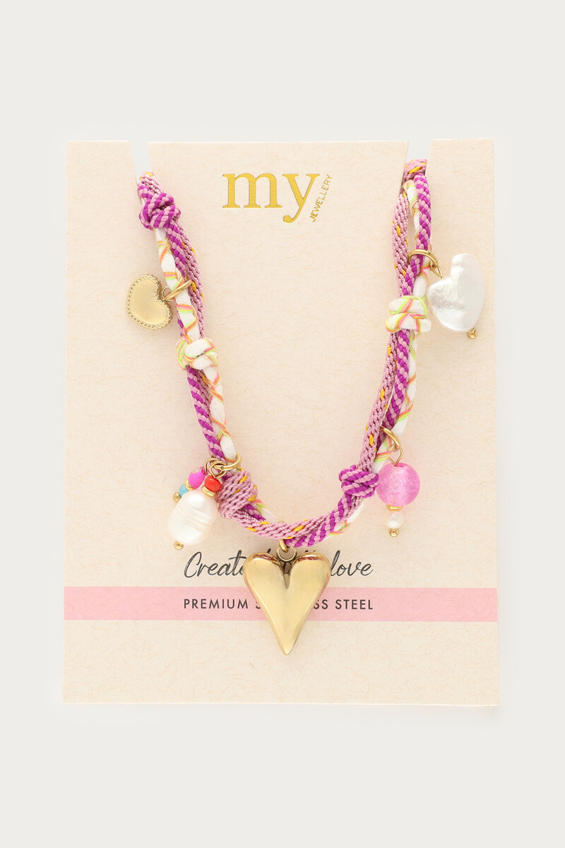 Lilac cord necklace with charms | My Jewellery