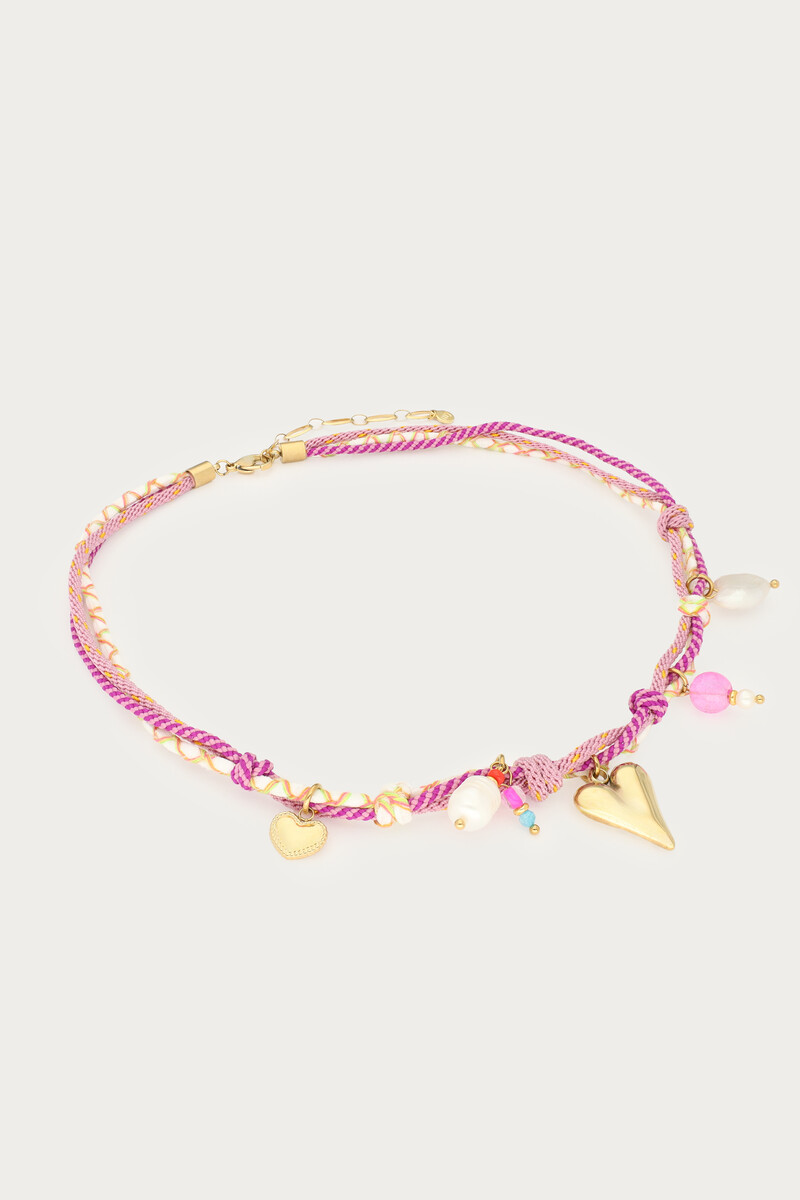 Lilac cord necklace with charms | My Jewellery