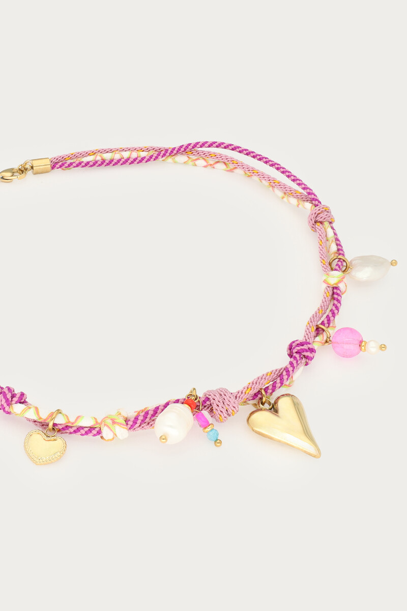Lilac cord necklace with charms | My Jewellery