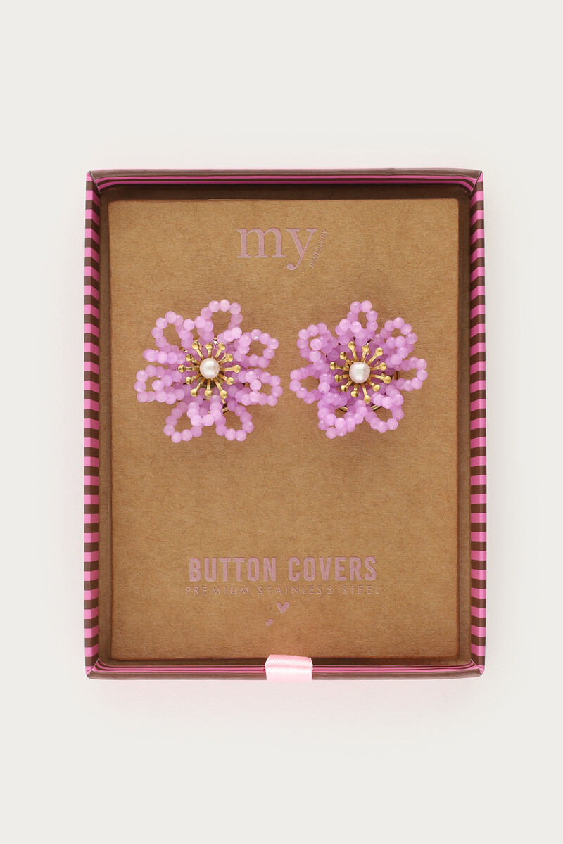 Lilac flower buttons set | My Jewellery