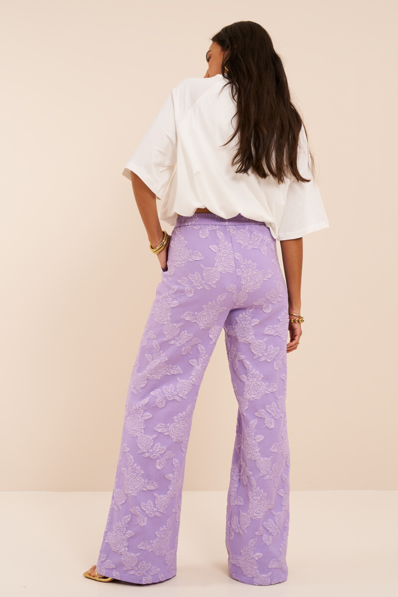 Lavender floral wide-leg trousers | My Jewellery