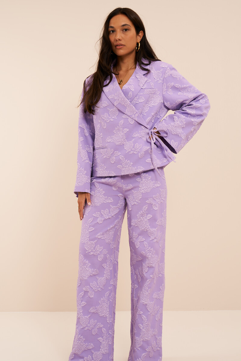 Lavender floral wide-leg trousers | My Jewellery