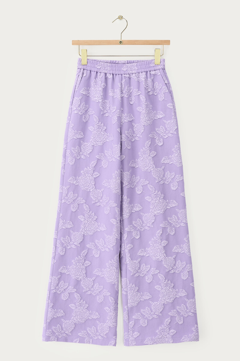 Lavender floral wide-leg trousers | My Jewellery