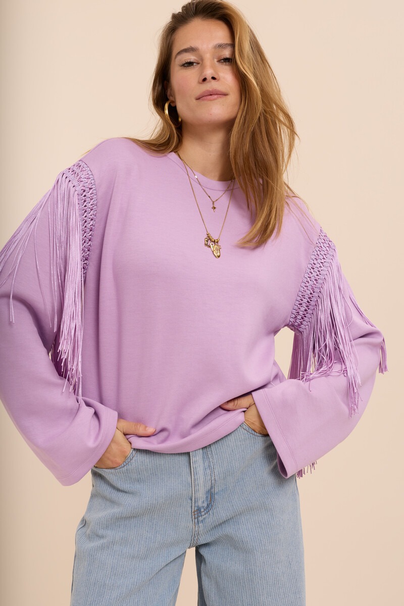 Lilac long sleeve with fringes | My Jewellery