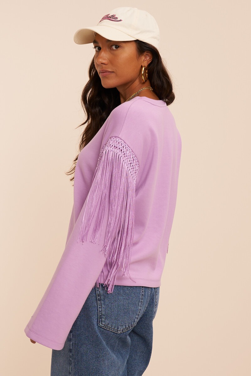 Lilac long sleeve with fringes | My Jewellery