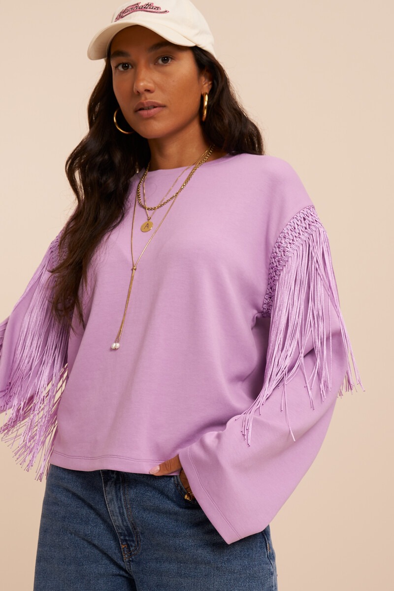 Lilac long sleeve with fringes | My Jewellery
