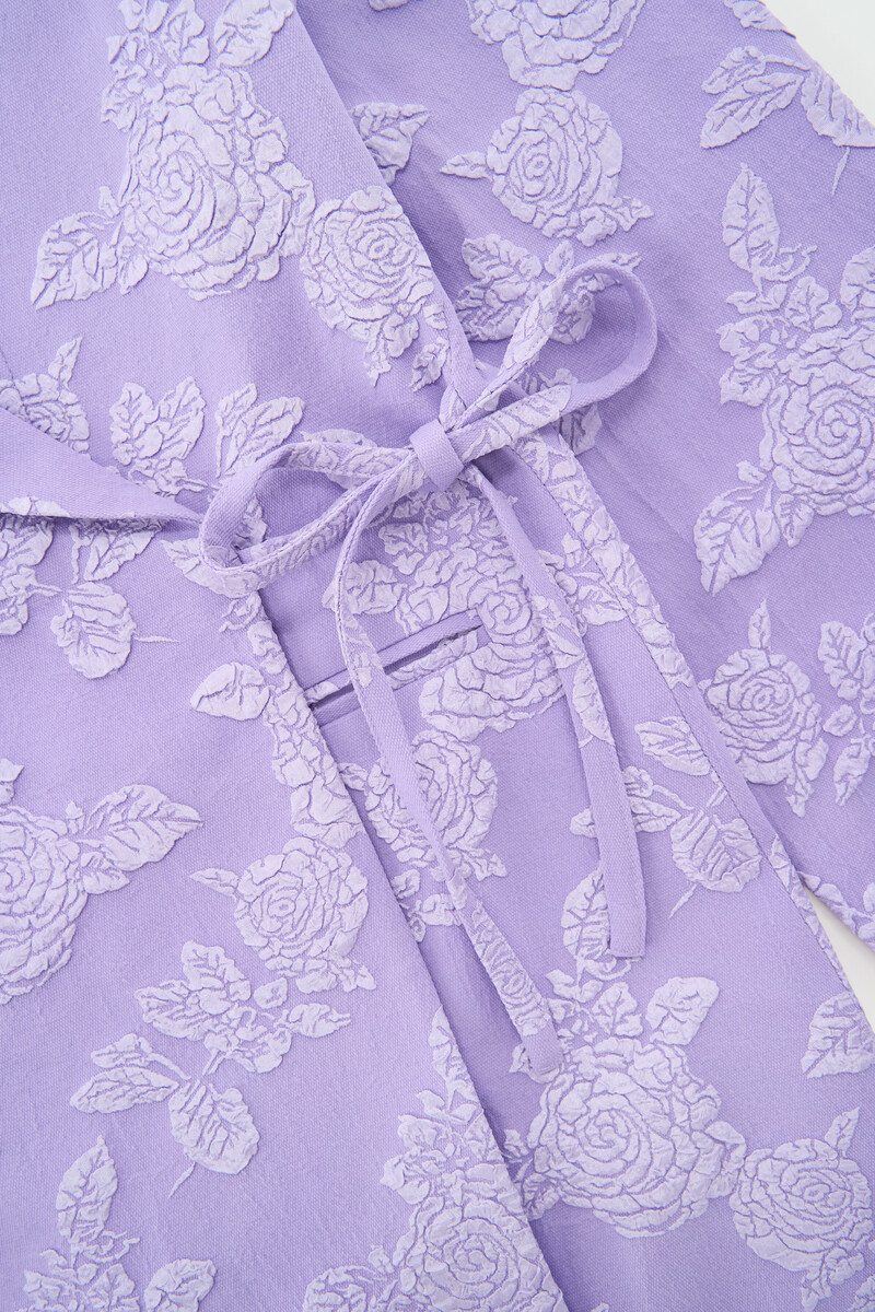 Lilac oversized jacquard blazer dress with bow detail | My Jewellery