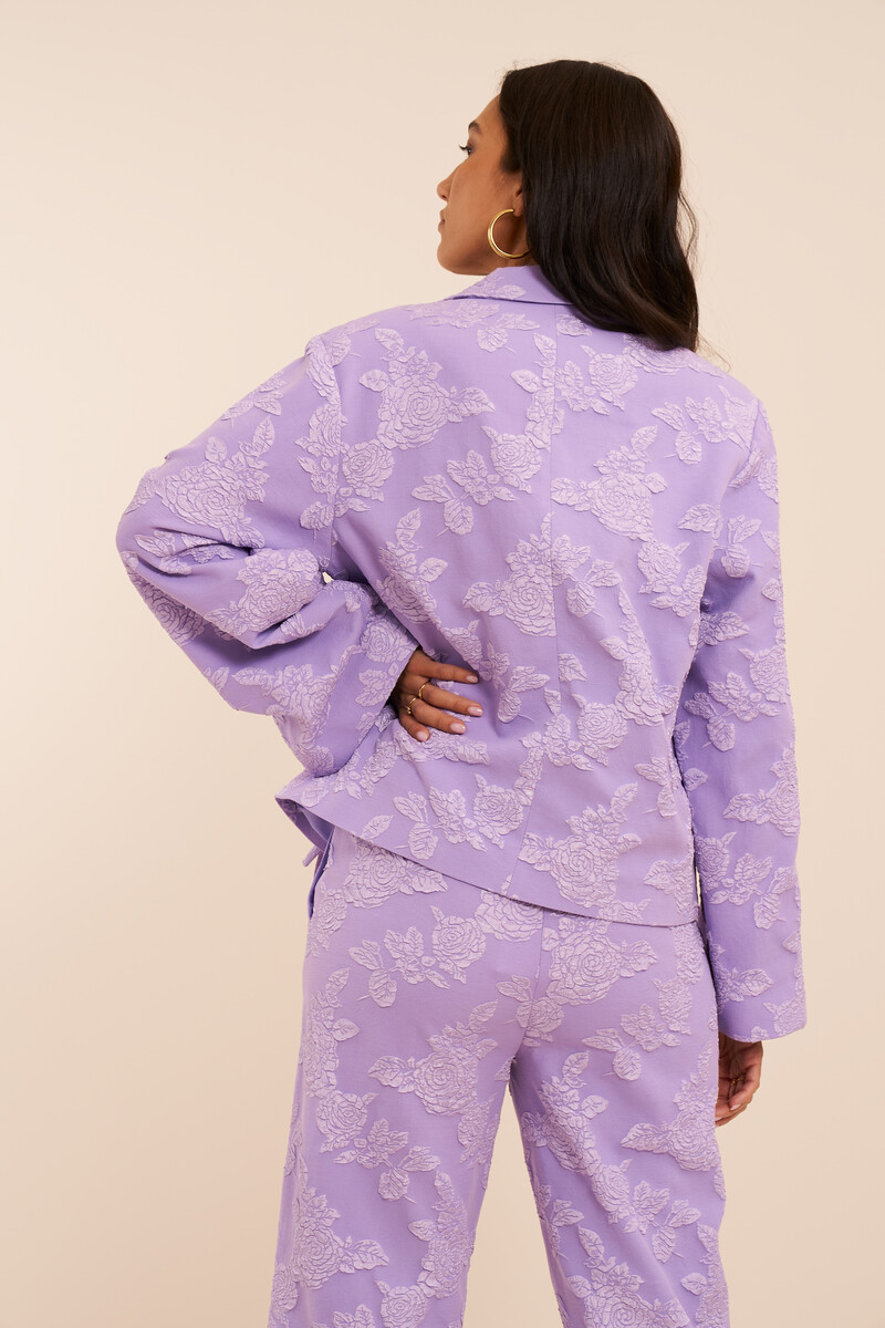 Purple wrap jacket with floral pattern | My Jewellery