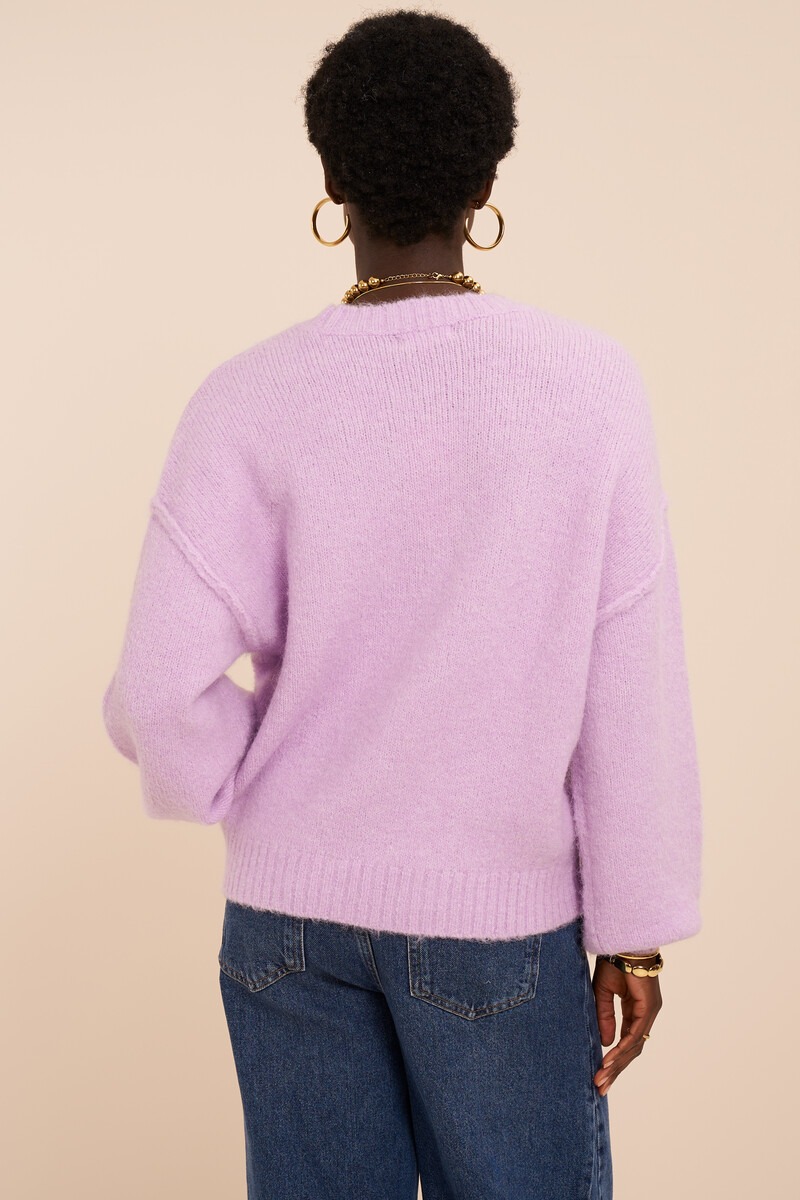 Lilac Oversized Knitted Sweater | My Jewellery