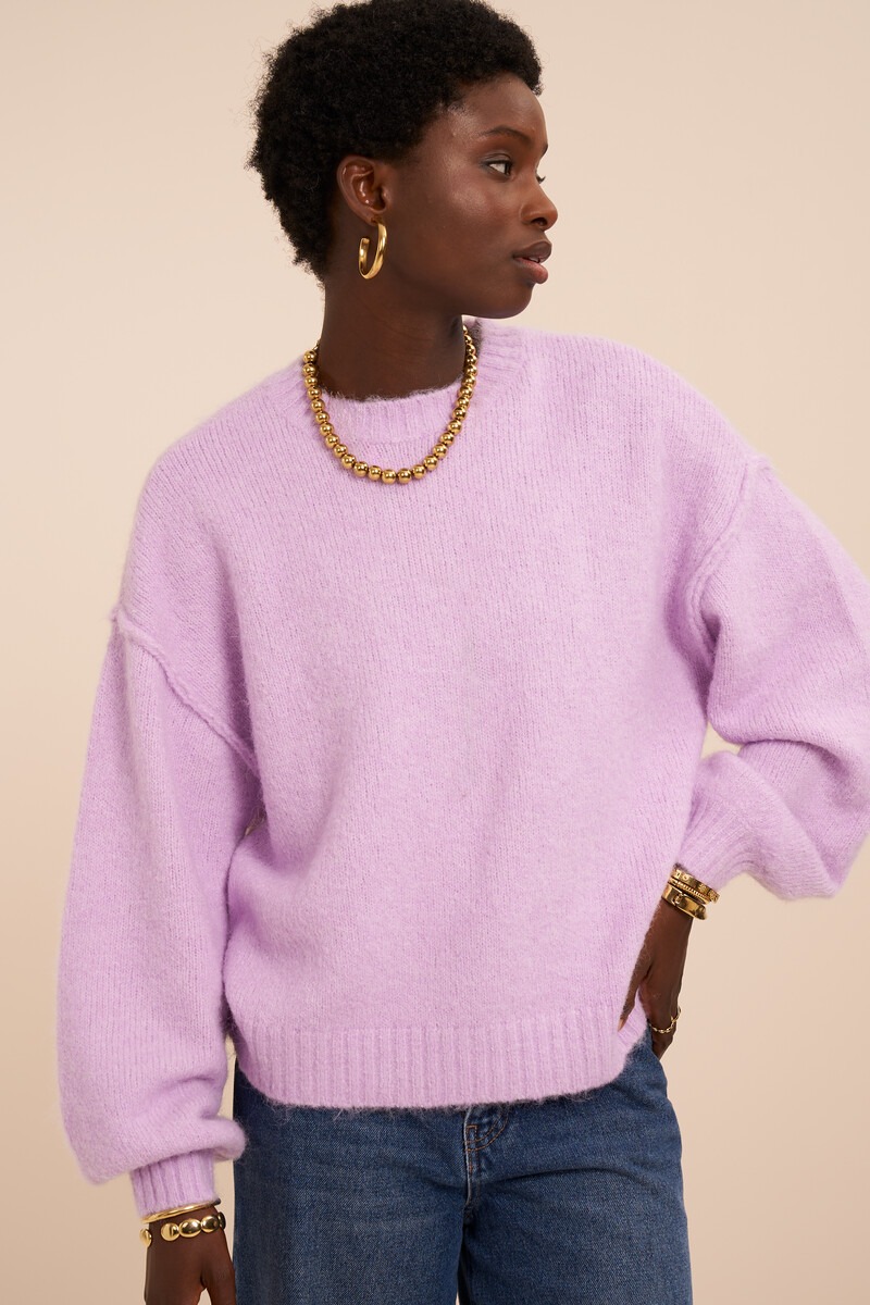 Lilac Oversized Knitted Sweater | My Jewellery