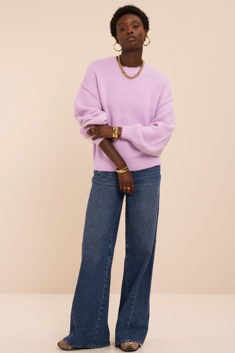 Lilac Oversized Knitted Sweater | My Jewellery