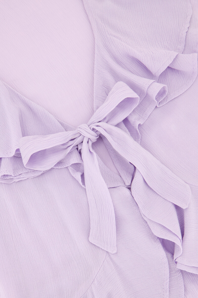 Lilac ruffle top with bow | My Jewellery