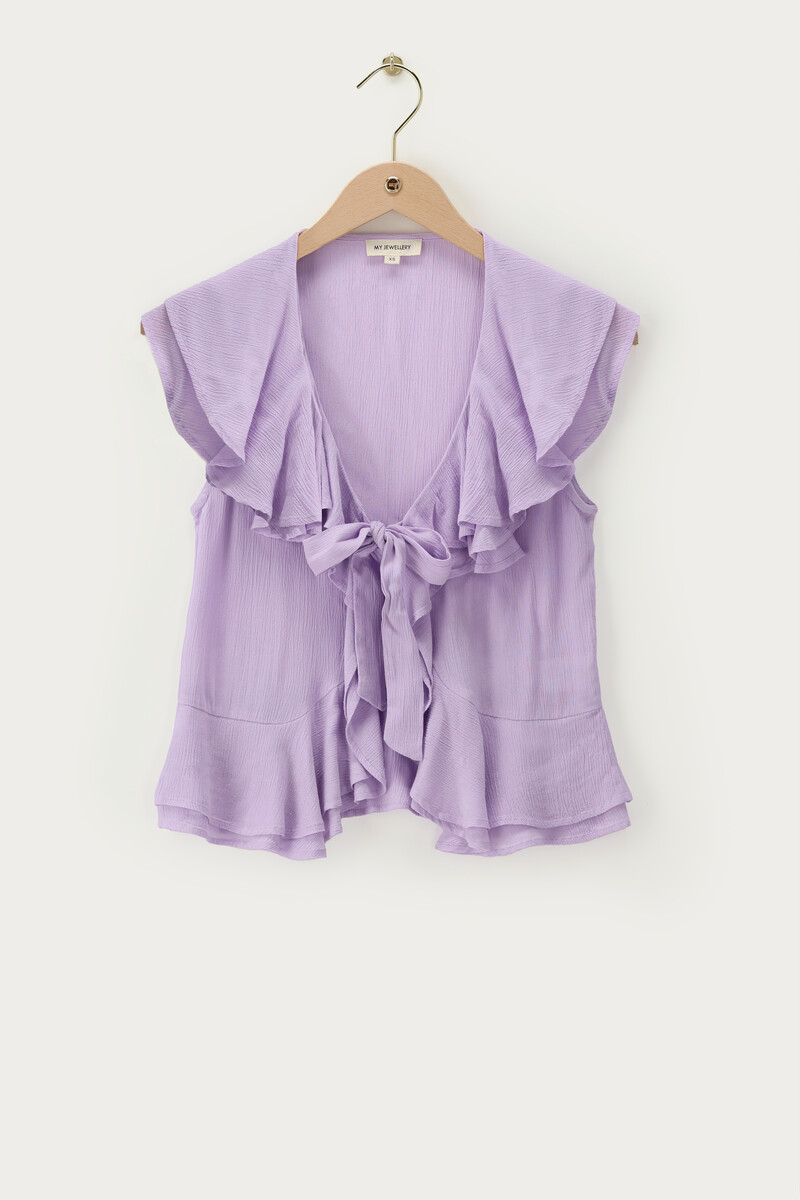 Lilac ruffle top with bow | My Jewellery