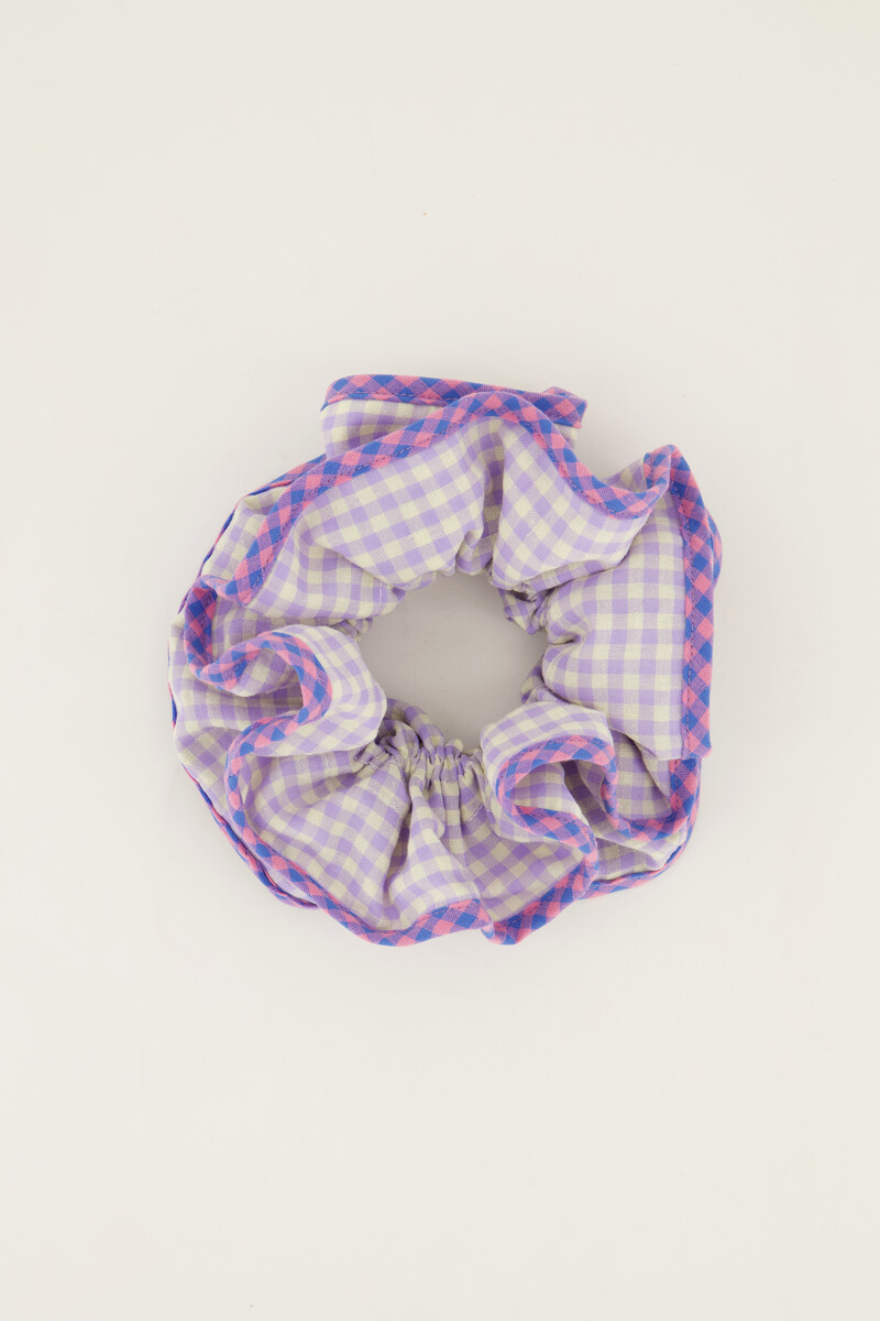 Lilac scrunchie with plaid | My Jewellery