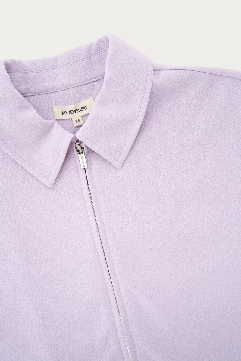 Lila short-sleeved polo shirt with zipper | My Jewellery