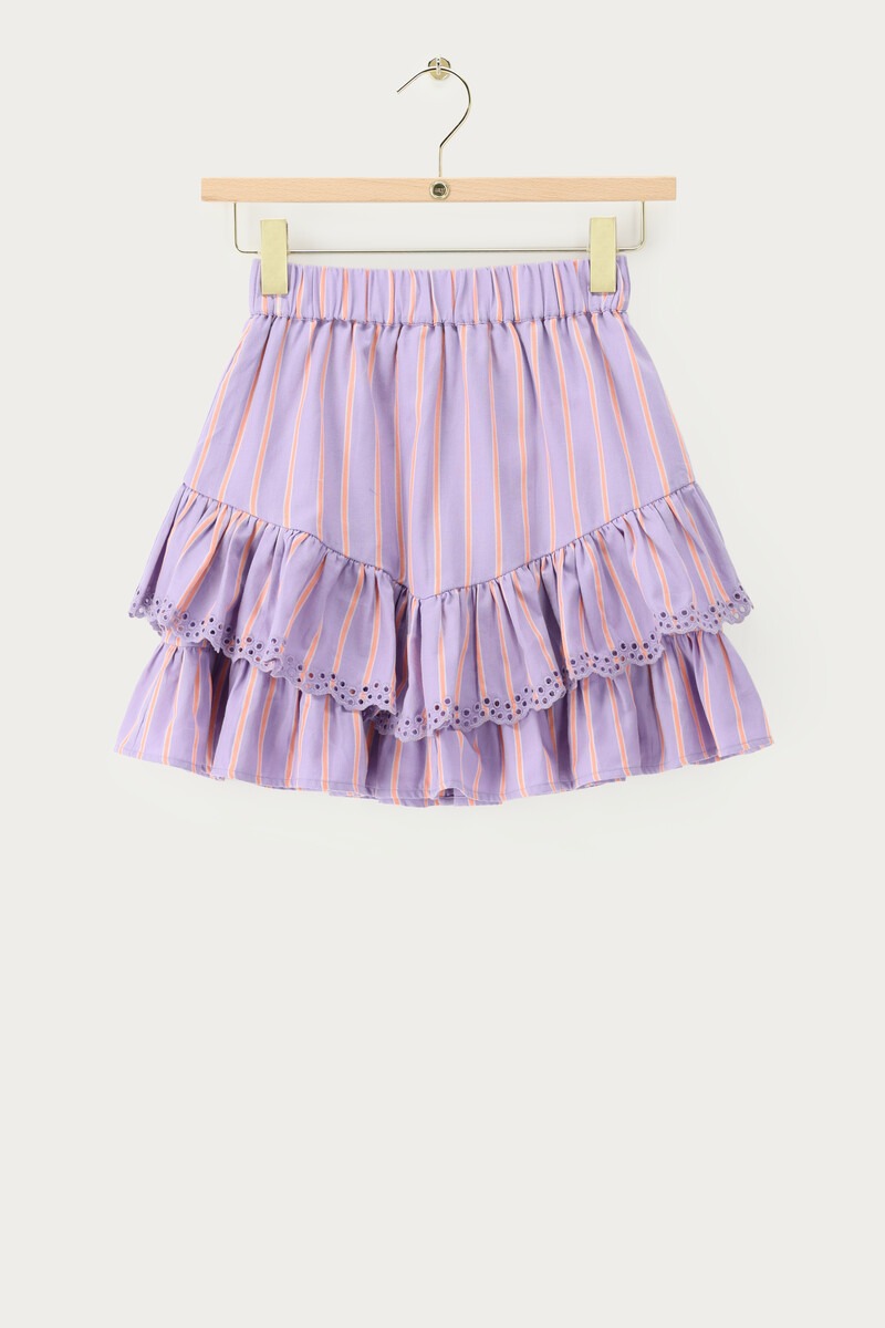 Lilac skirt with stripes and embroidery | My Jewellery