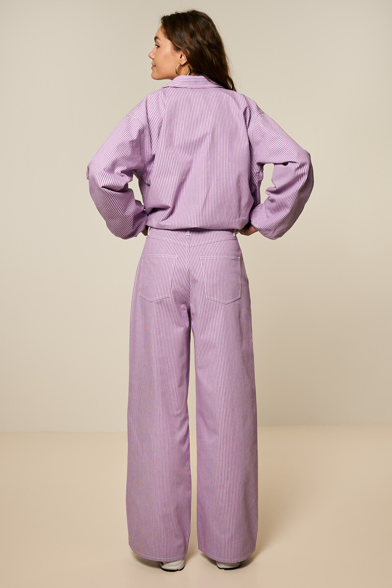 Lilac striped wide leg jeans | My Jewellery