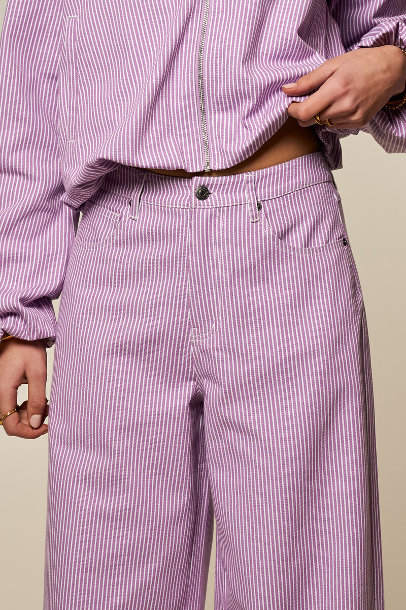 Lilac striped wide leg jeans | My Jewellery