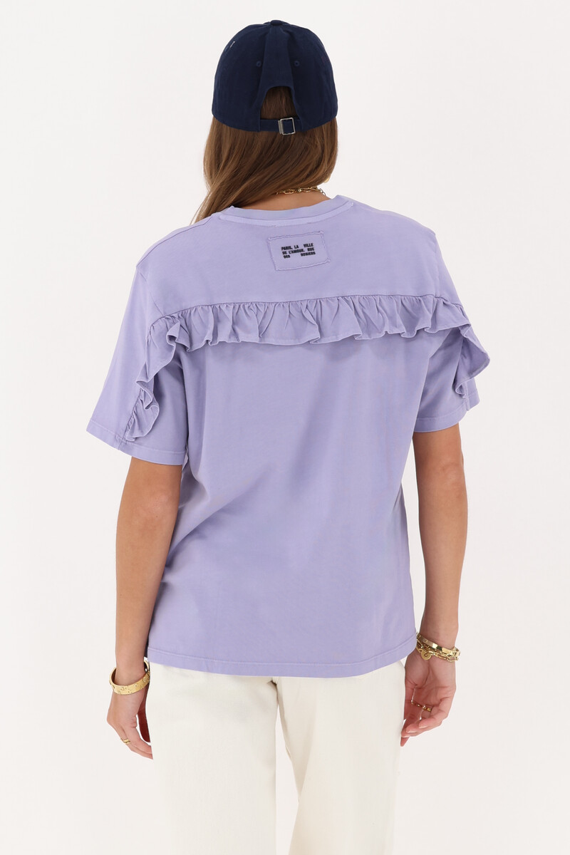 Lilac T-shirt with ruffle | My Jewellery