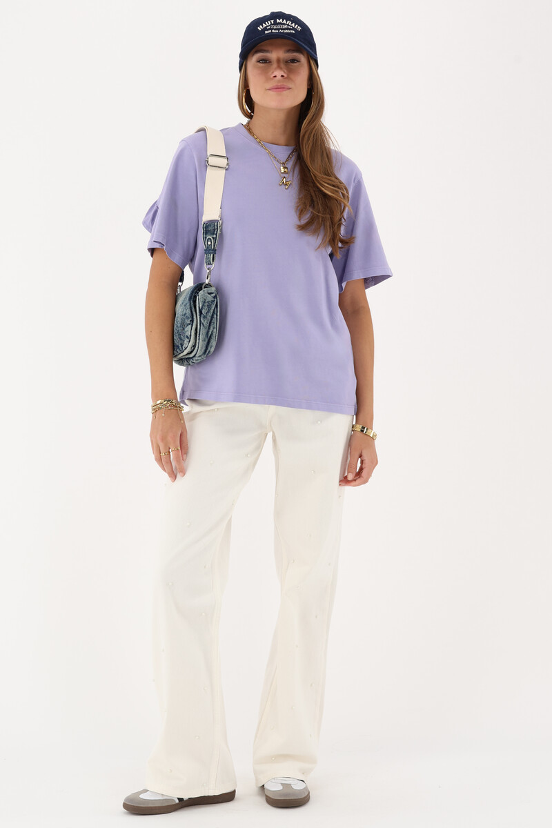 Lilac T-shirt with ruffle | My Jewellery