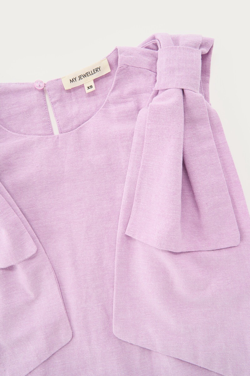 Lilac top with bow details | My Jewellery