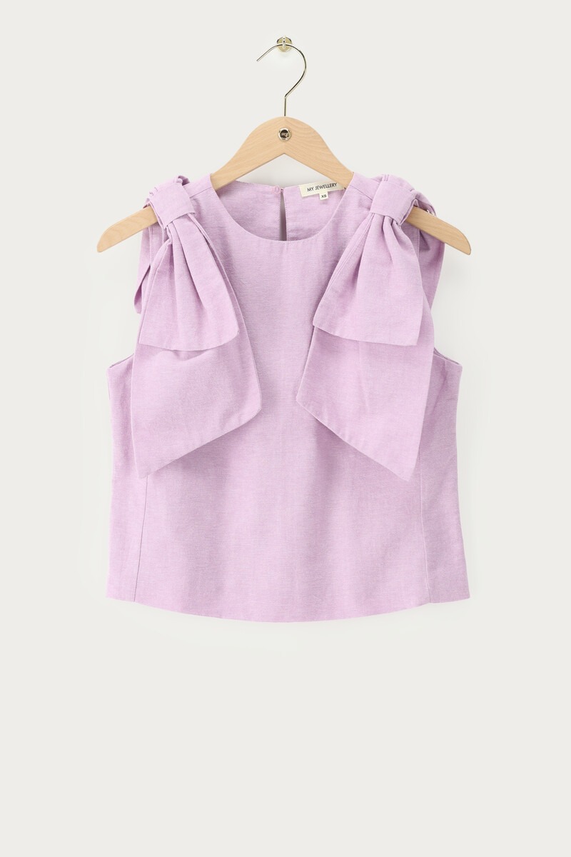 Lilac top with bow details | My Jewellery