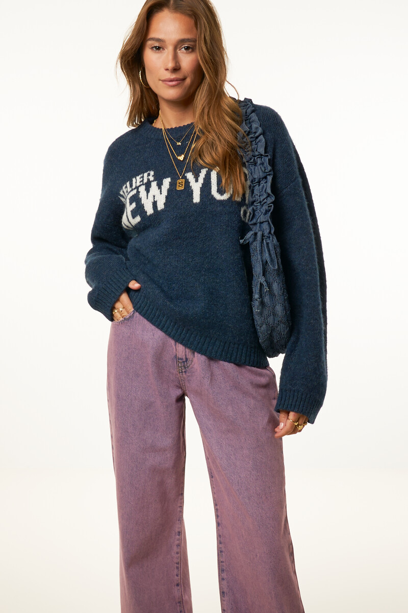 Lilac wide leg jeans in washed look | My Jewellery