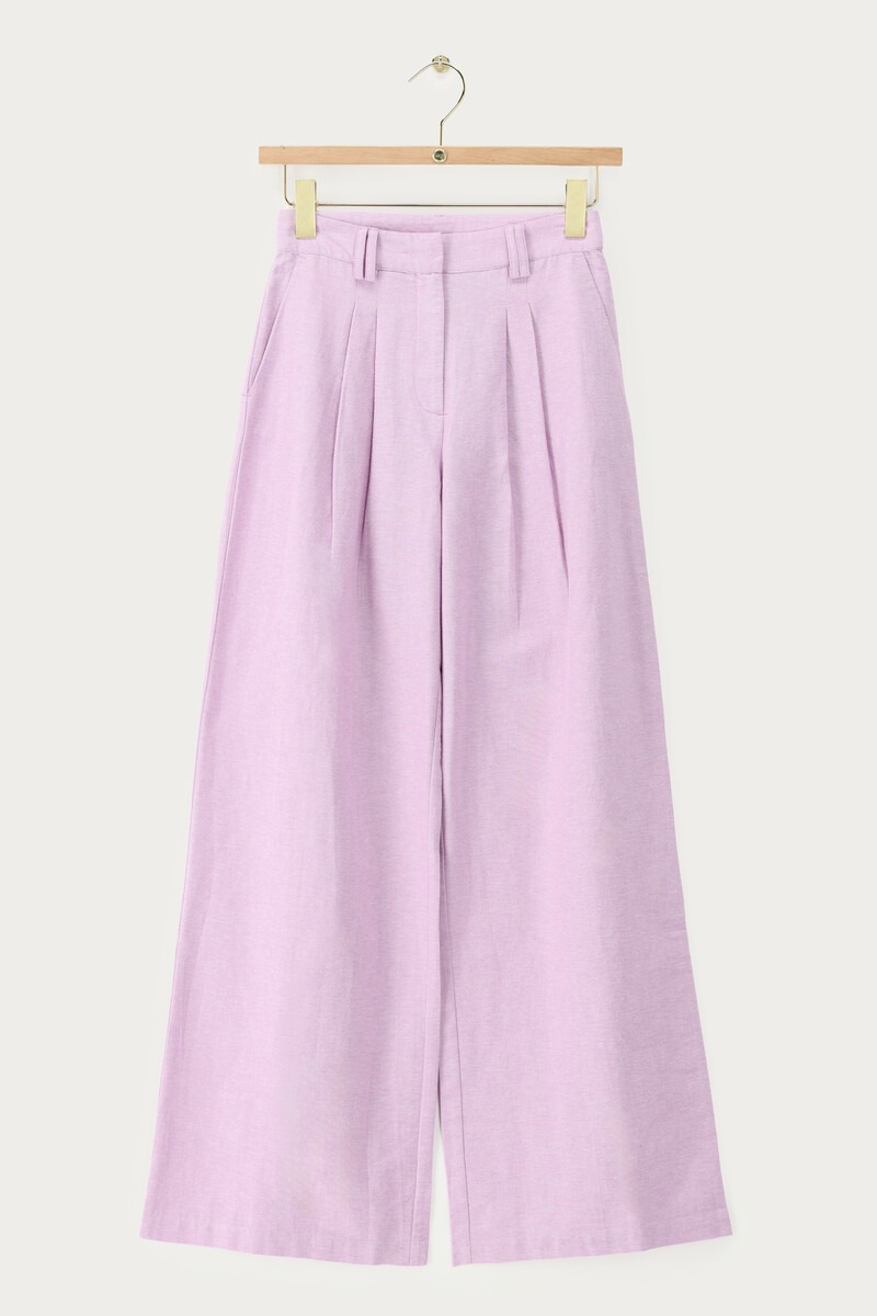 Lilac wide leg trousers in linen look | My Jewellery