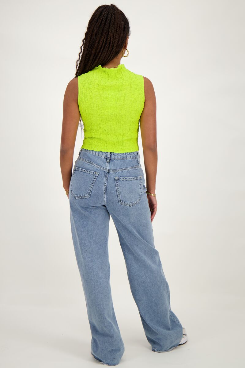 Lime green sleeveless bubble top | My Jewellery