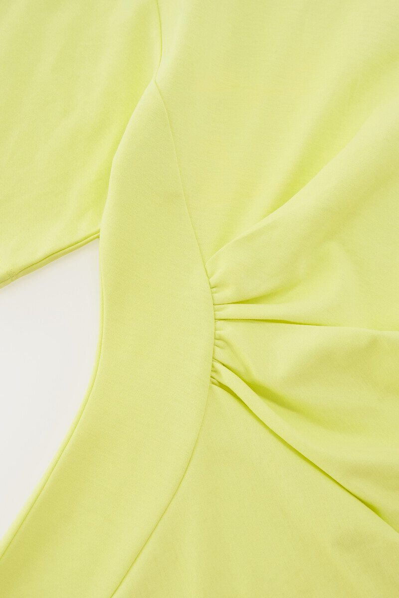 Lime green T-shirt with pleated detail | My Jewellery
