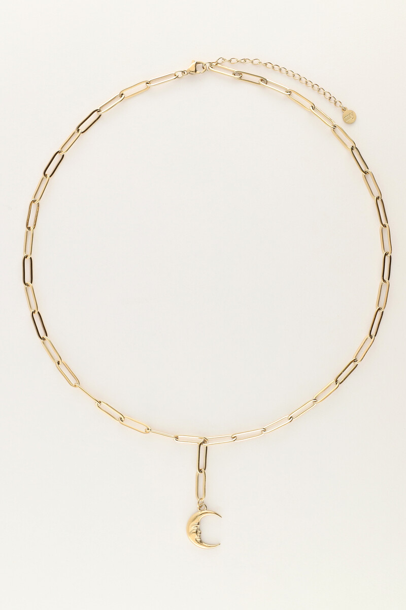 Long chain necklace with moon 