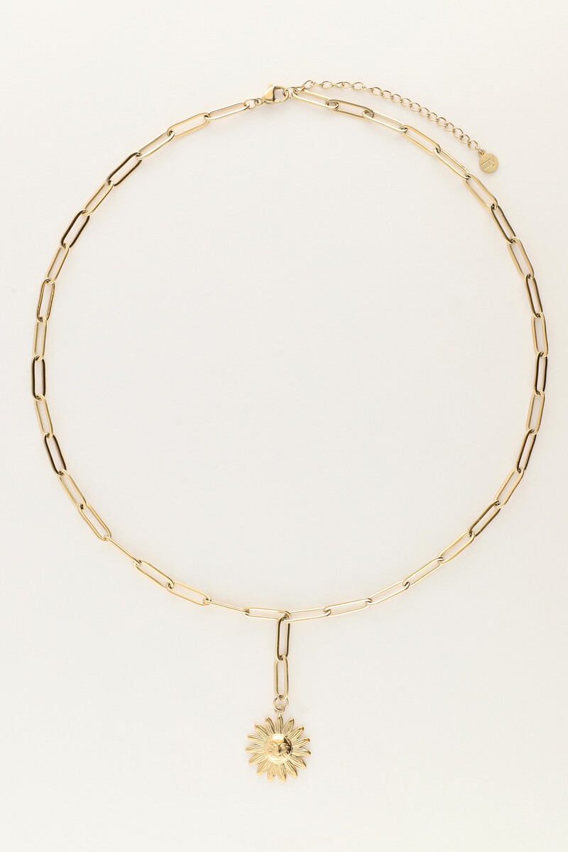 Long chain necklace with sun