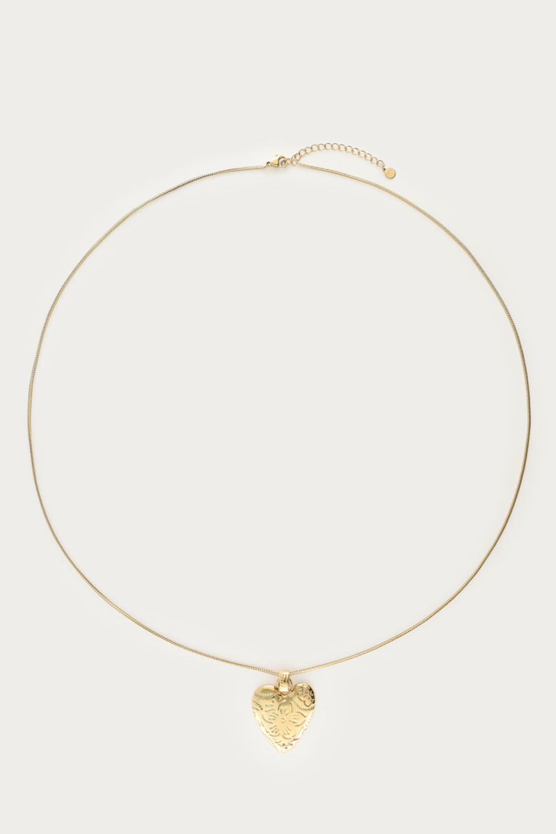 Long necklace with engraved heart | My Jewellery