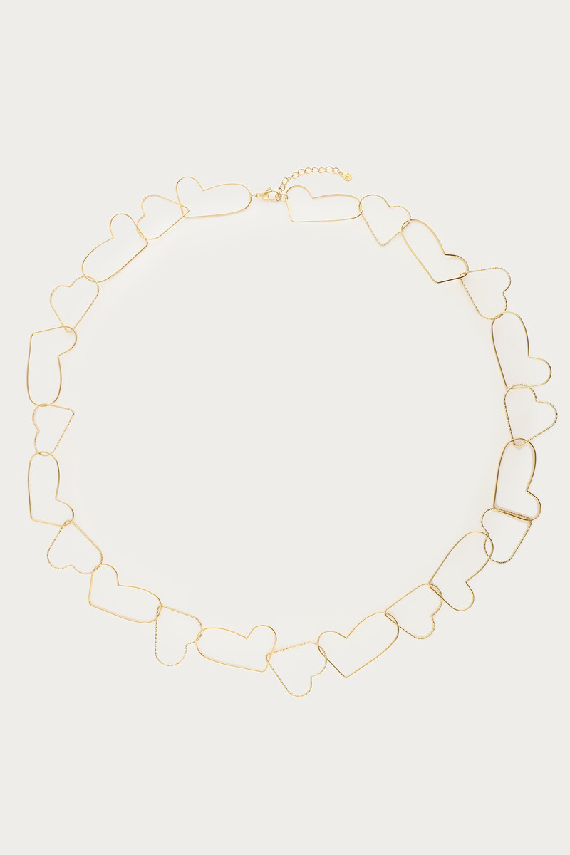 Lange ketting met hartjes schakels