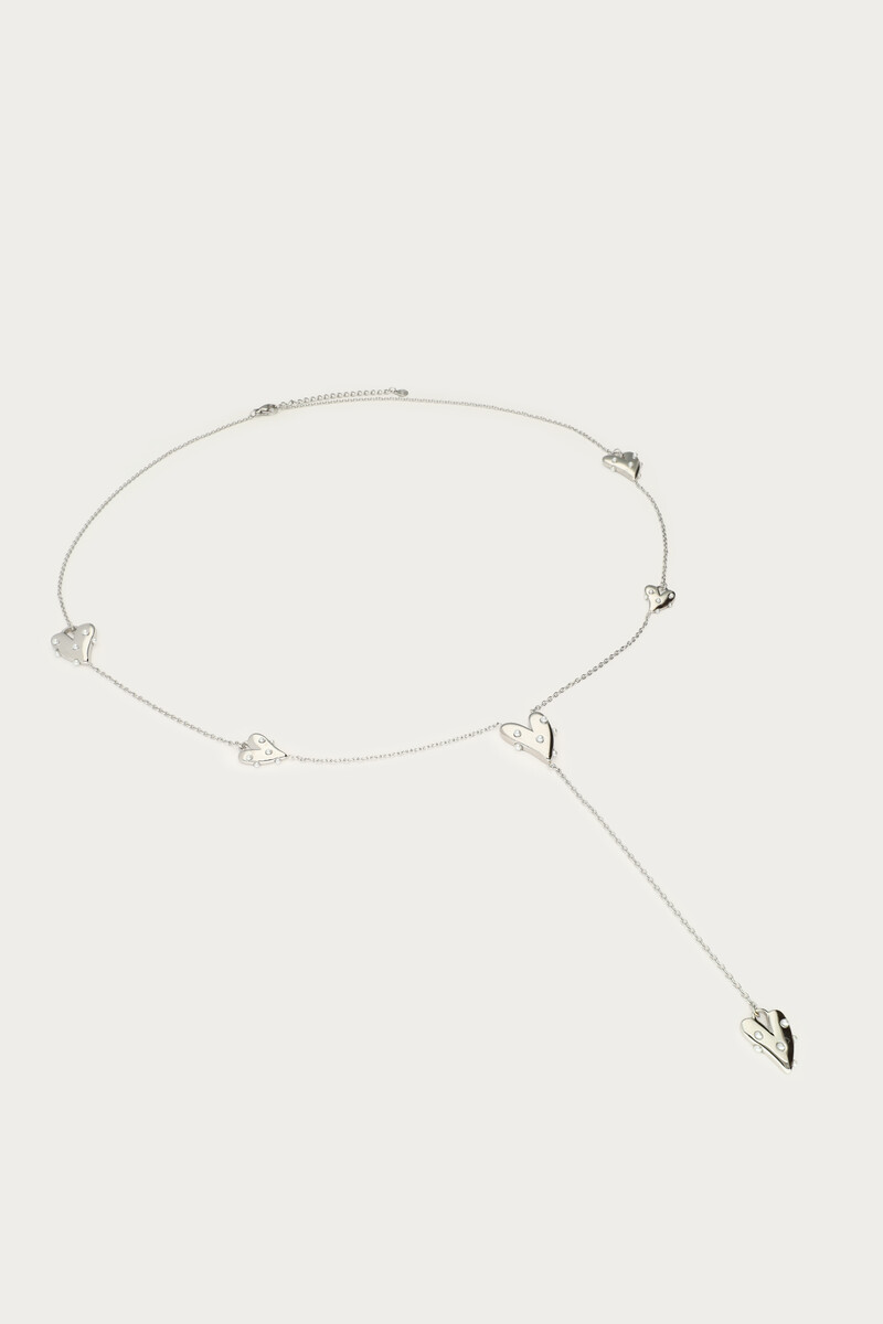 Long necklace with hearts & faux pearls | My Jewellery