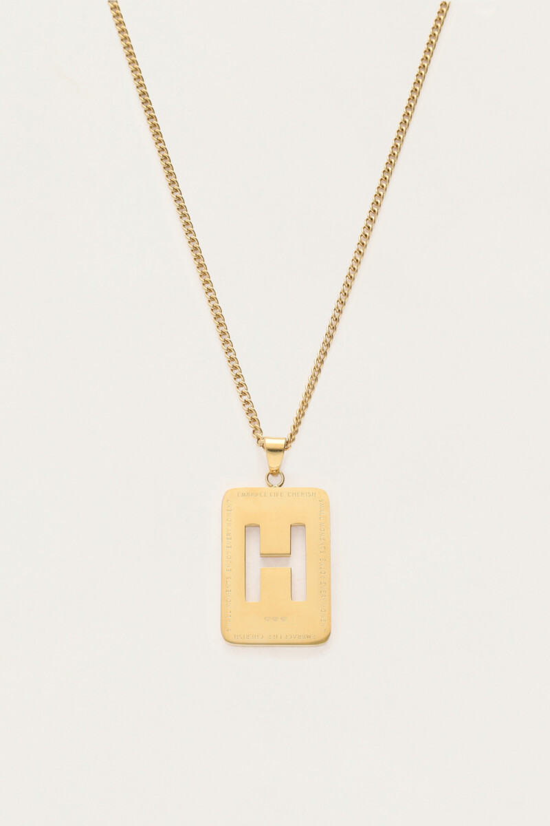 Sautoir avec charm initiale carré My Jewellery Doré One size femme
