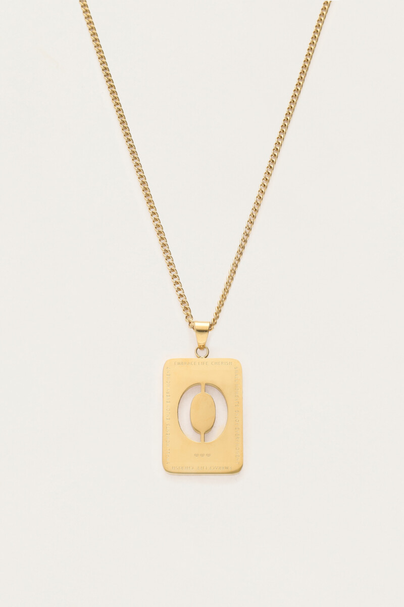 Sautoir avec charm initiale carré My Jewellery Doré One size femme