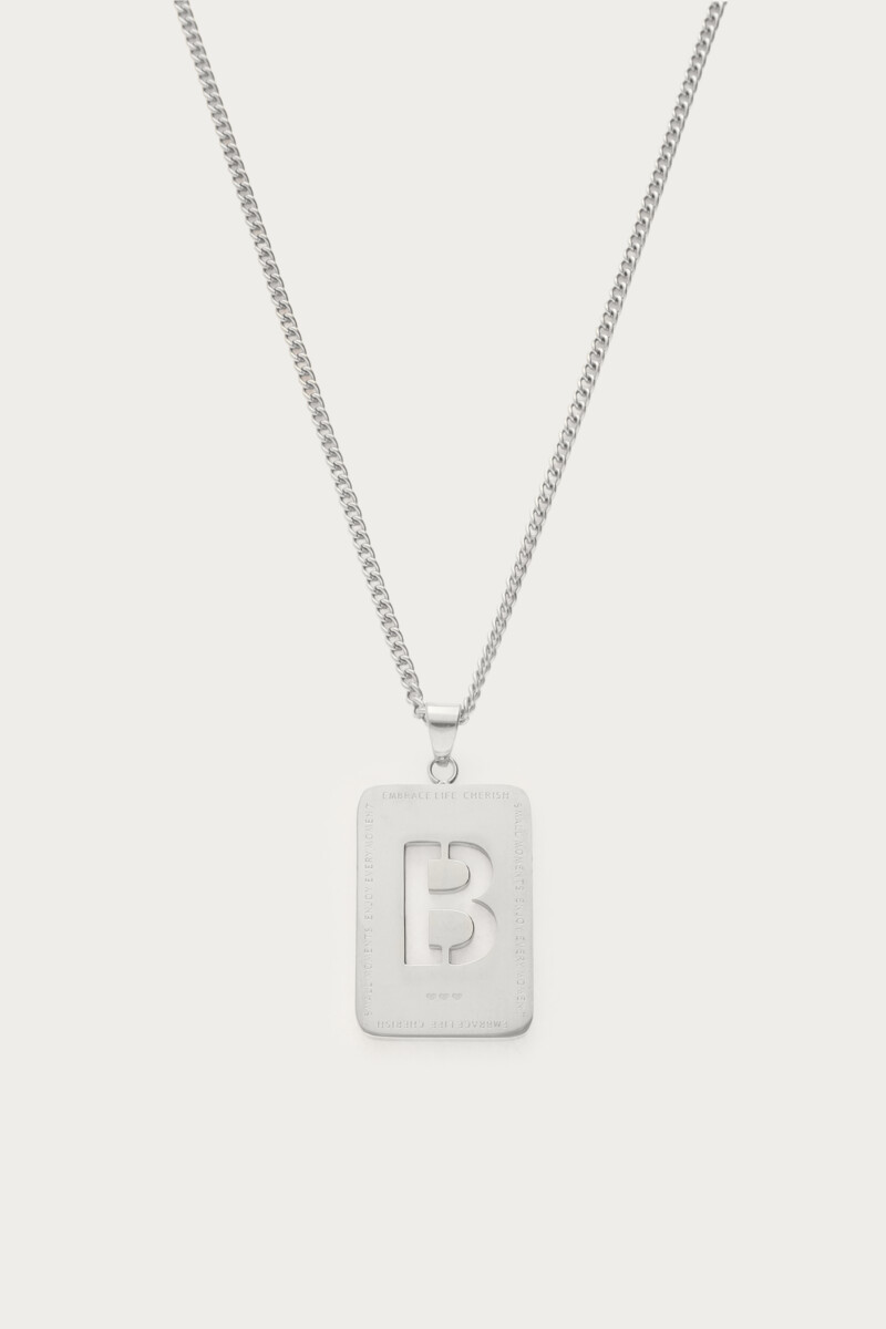 Sautoir avec charm initiale carré My Jewellery Argenté One size femme