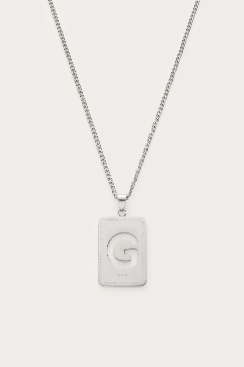 Sautoir avec charm initiale carré My Jewellery Argenté One size femme