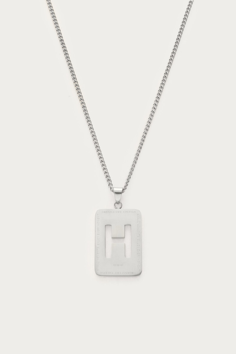 Sautoir avec charm initiale carré My Jewellery Argenté One size femme