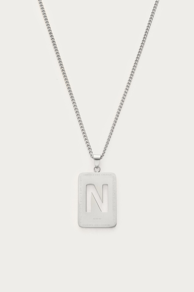 Sautoir avec charm initiale carré My Jewellery Argenté One size femme